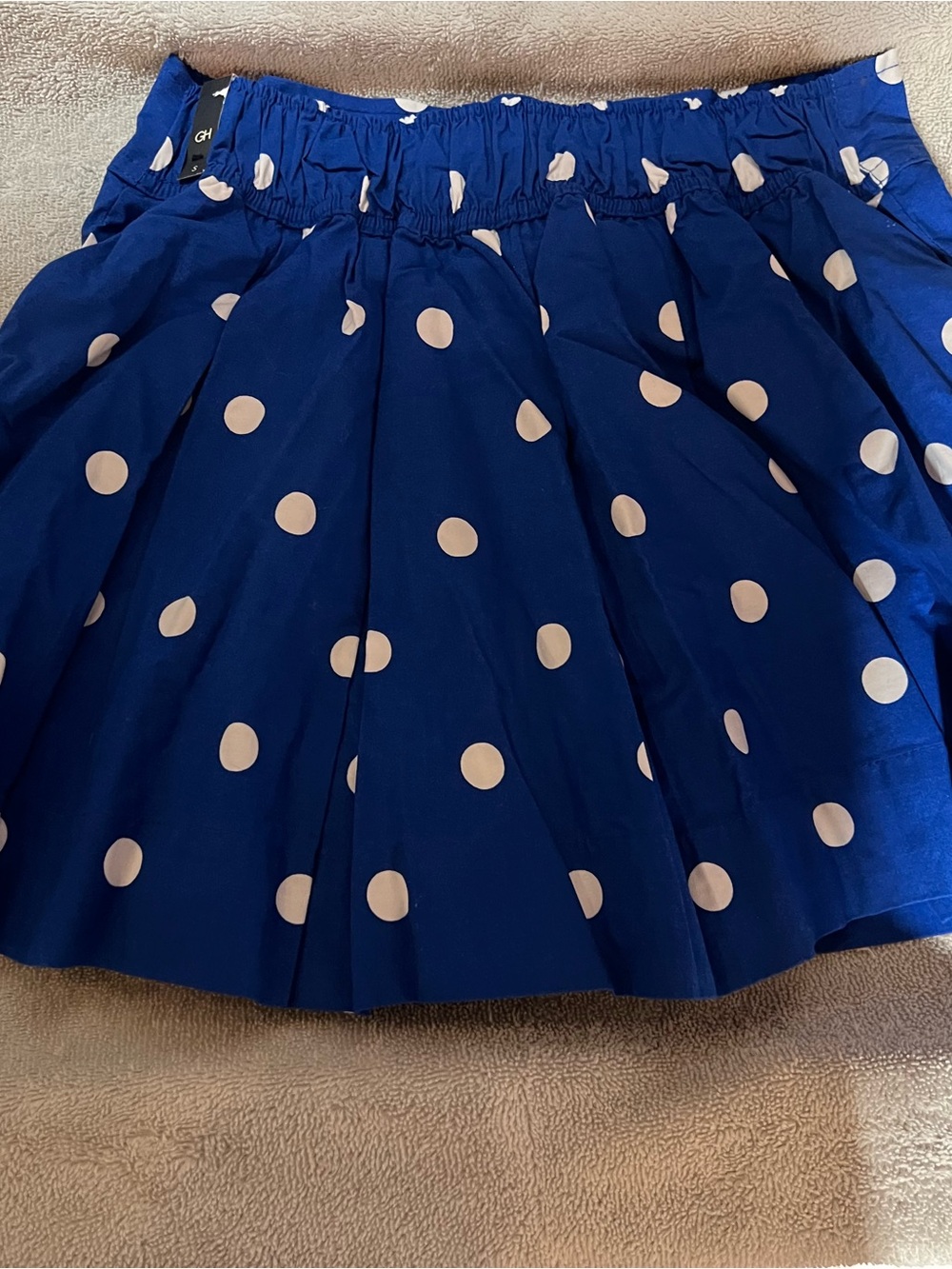 Gilly Hicks Blue Mini Skirt with White Polka Dots